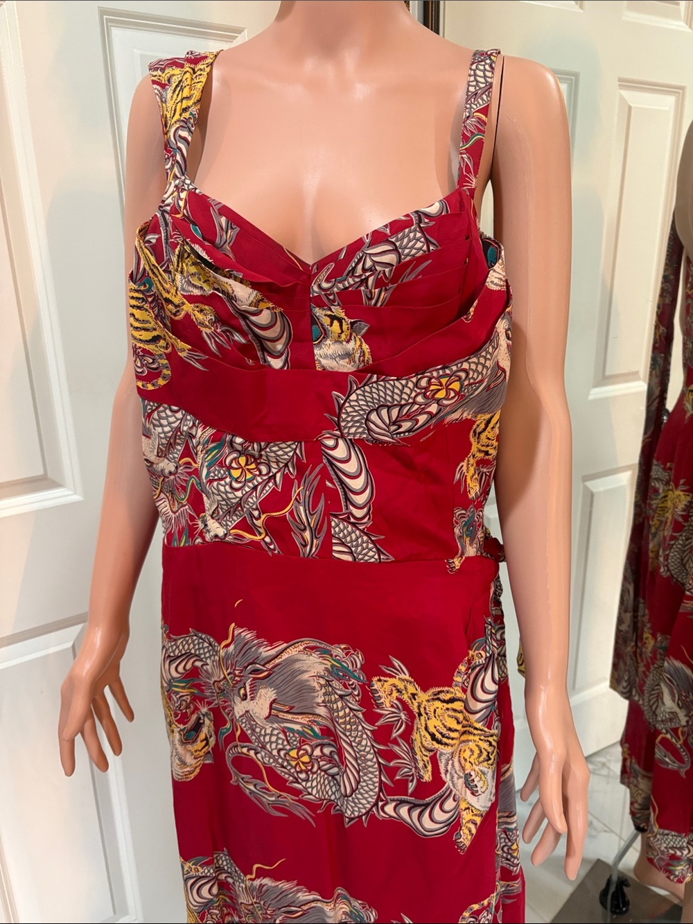 Trashy Diva sarong Shaheen style Pinup Rockabilly Dragons Tigers dress - Picture 7 of 8